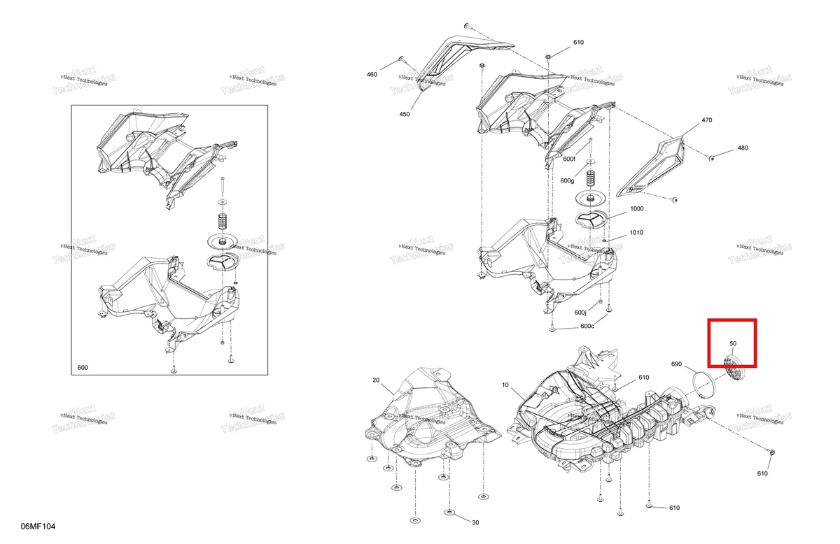 Деталь 508000967 на схеме узла 2026 Ski-Doo SKANDIC - SE - 600R E -TEC - AUTB - Catalyst Gray - 24X154X1.5CST Track Engine - Air Intake