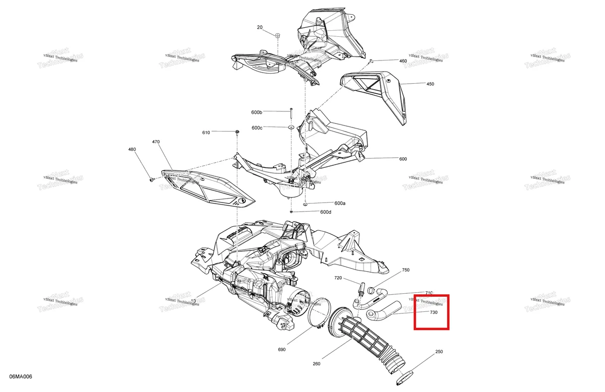 Деталь 508000988 на схеме узла 2021 Ski-Doo TUNDRA 600 ACE - SPORT Engine - Air Intake
