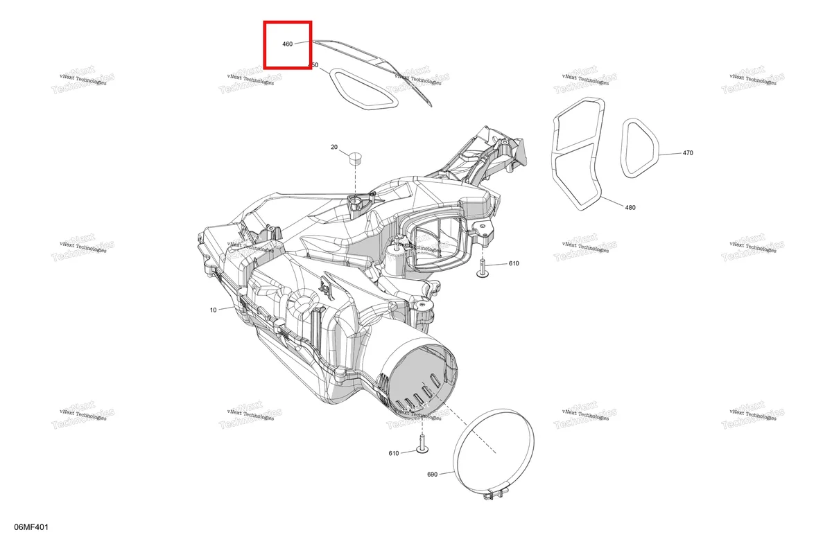 Деталь 508001029 на схеме узла 2026 Ski-Doo MXZ - RACING - 600 RS - BMTA - Neo Yellow - 15X137X1.75R Track Engine - Air Intake