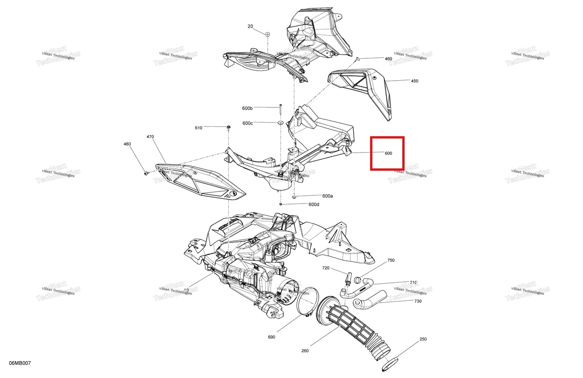 Деталь 508001056 на схеме узла Engine - Air Intake