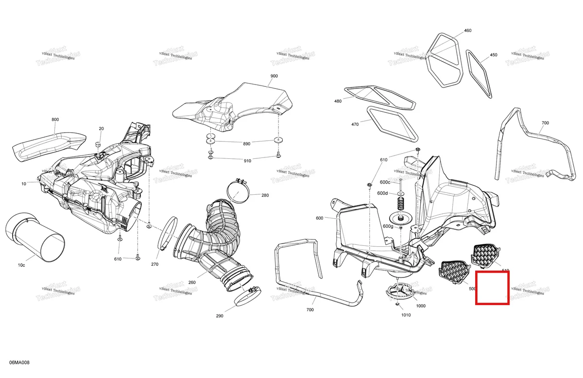 Деталь 508001072 на схеме узла 2021 Ski-Doo FREERIDE 154 850 E-TEC Turbo Engine - Air Intake