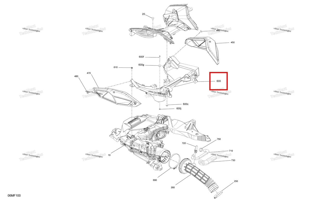 Деталь 508001078 на схеме узла 2026 Ski-Doo SKANDIC - SE - 900 ACE - ANTB - Deep Black - 20X154X1.8C Track Engine - Air Intake