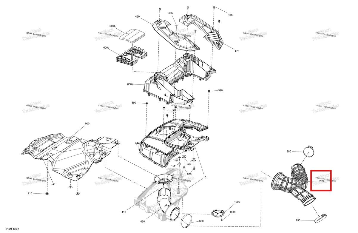 Деталь 508001134 на схеме узла 2023 Ski-Doo SUMMIT 850 E-TEC Turbo R - EXPERT - Package 165