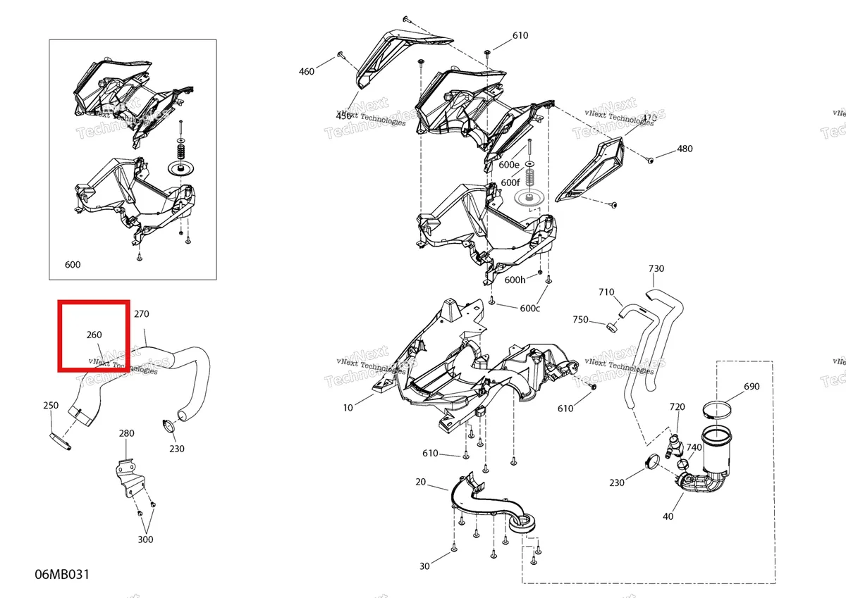Деталь 508001170 на схеме узла 2022 Ski-Doo RENEGADE 900 ACE TURBO - Enduro Engine - Air Intake