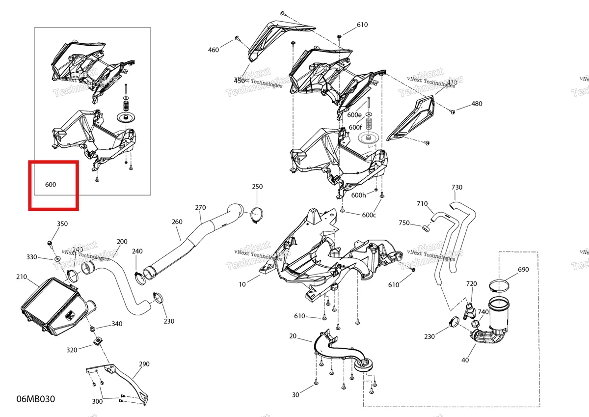 Деталь 508001197 на схеме узла 2022 Ski-Doo RENEGADE 900 ACE TURBO R - XRS With SAS Engine - Air Intake