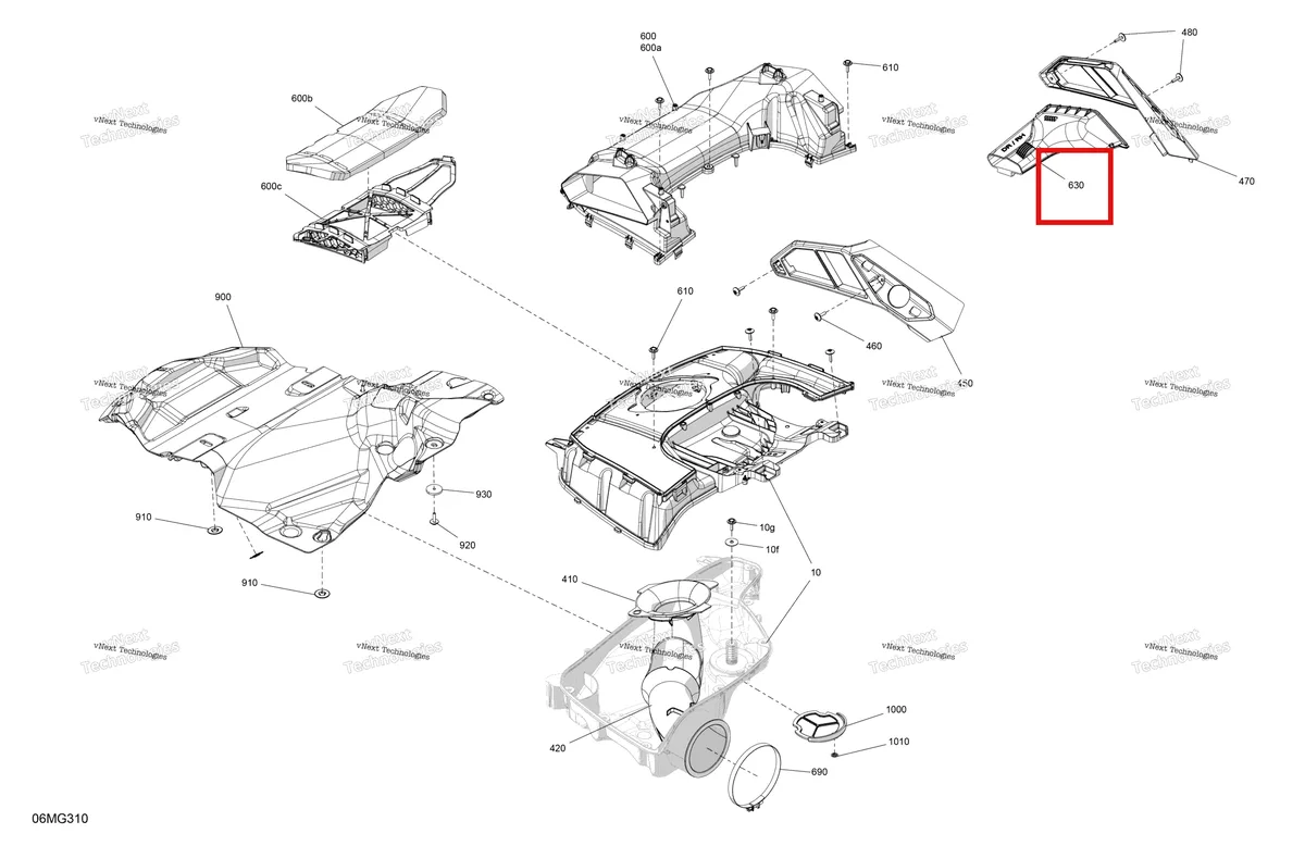 Схема применяемости: Правый резонатор Ski-Doo Expedition LE 900 ACE Turbo (2026) (508001200)