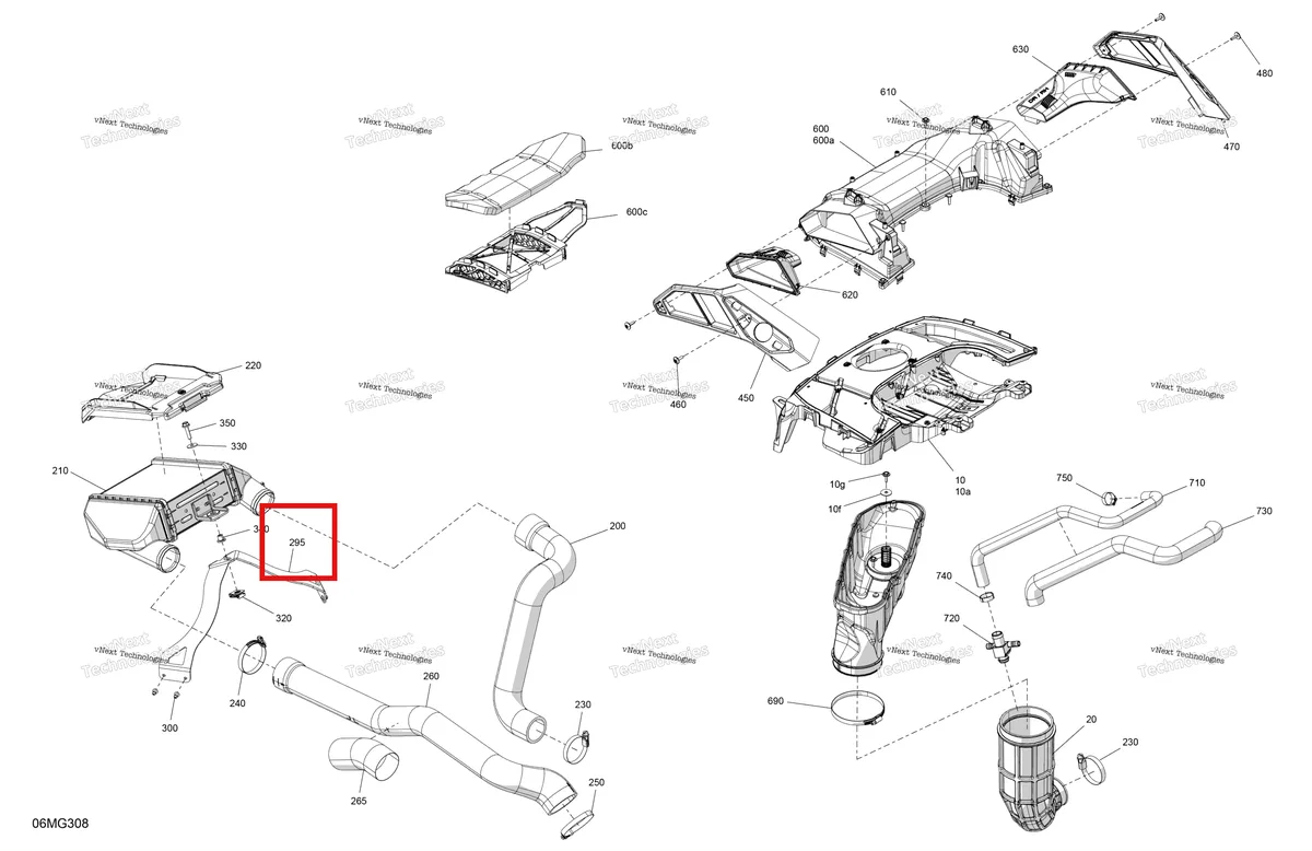 Деталь 508001234 на схеме узла 2027 Ski-Doo RENEGADE - X-RS - 900 ACE TURBO R - DAVR - Circuit Yellow - 15X137X1.25RS Track Engine - Air Intake