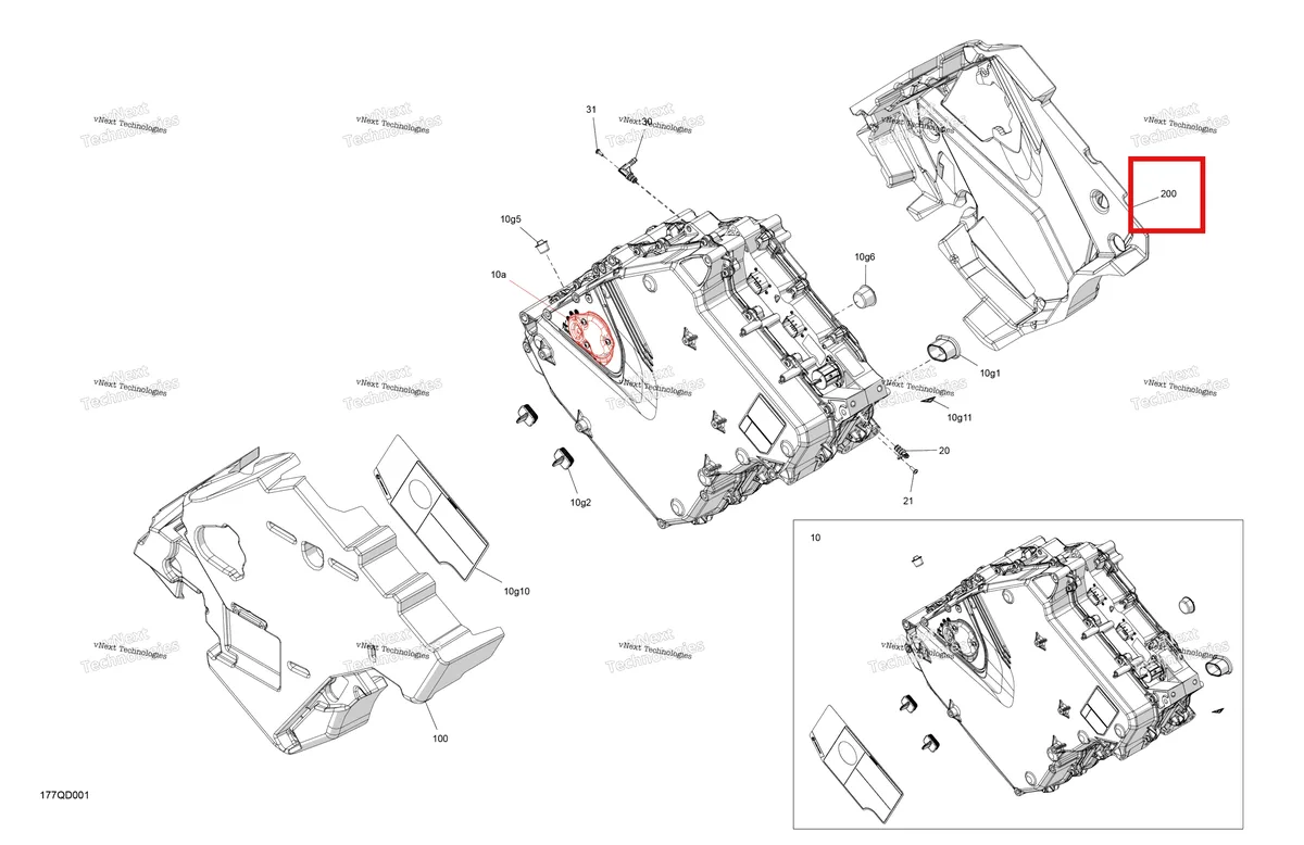 Деталь 508001250 на схеме узла 2024 Ski-Doo Electric GRAND TOURING - SPORT - EVRA - Brigth White - 120X14X0.75LFF Track Electric - Energy Storage