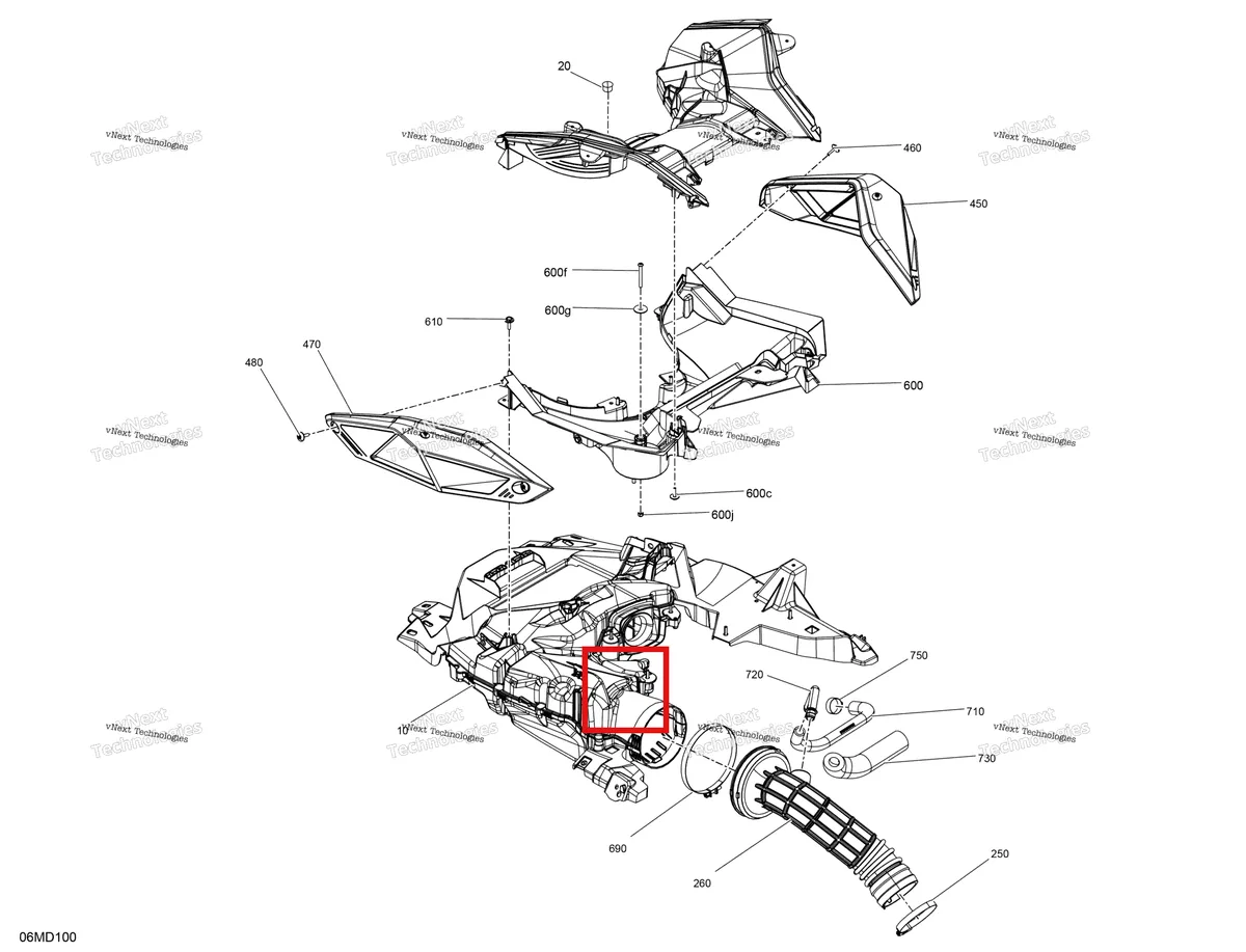 Деталь 508001276 на схеме узла 2024 Ski-Doo EXPEDITION 600 ACE - SPORT - KCRA - Neo Yellow - 154X16X1.5CH Track Engine - Air Intake