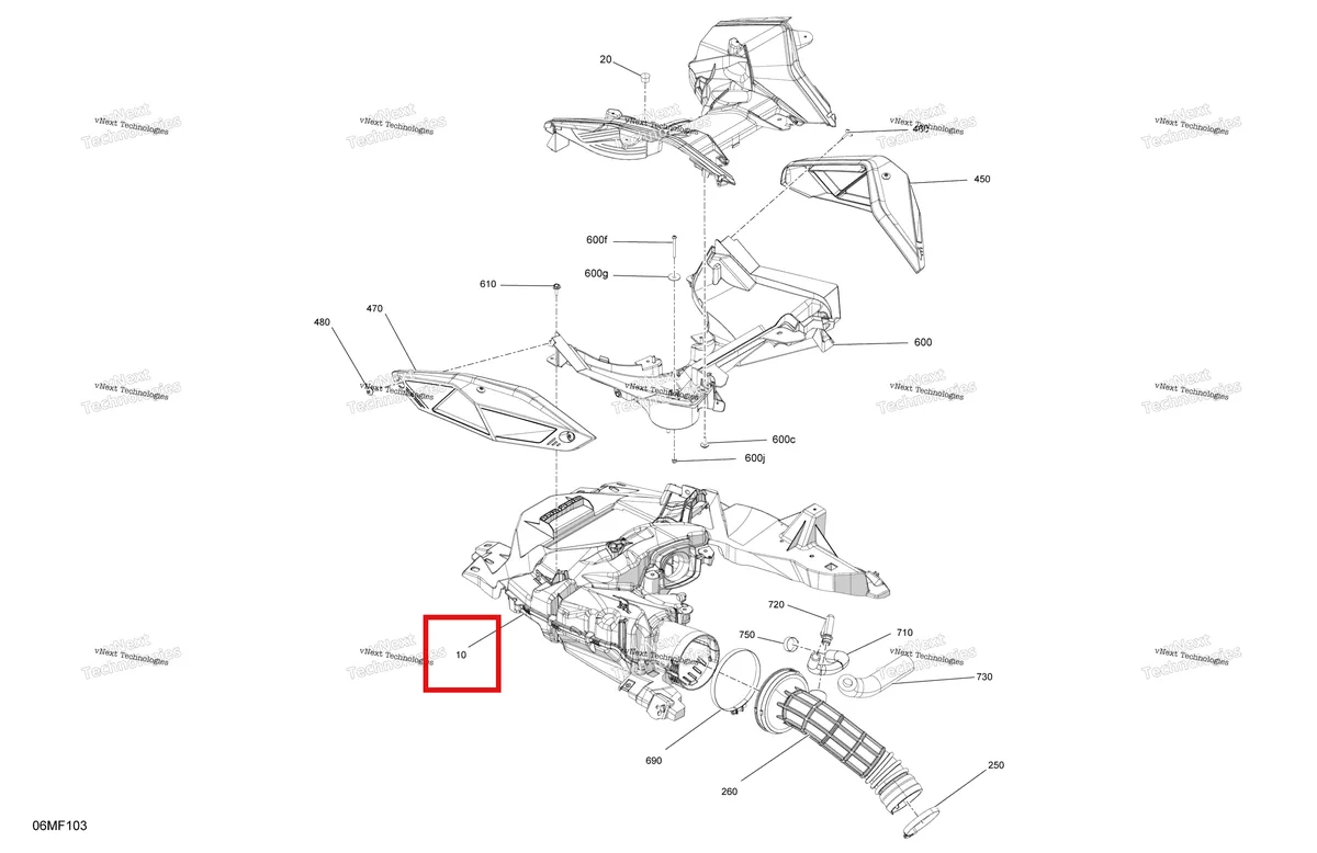 Деталь 508001355 на схеме узла 2026 Ski-Doo TUNDRA - SPORT - 600 ACE - GMTB - Neo Yellow - 15X146X1.6C Track Engine - Air Intake