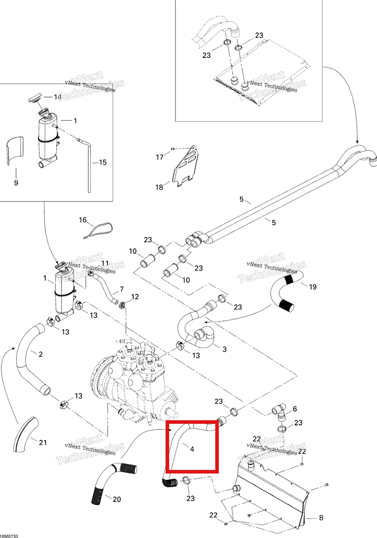 Деталь 509000222 на схеме узла 2007 Ski-Doo MX Z 440X Racing Cooling System