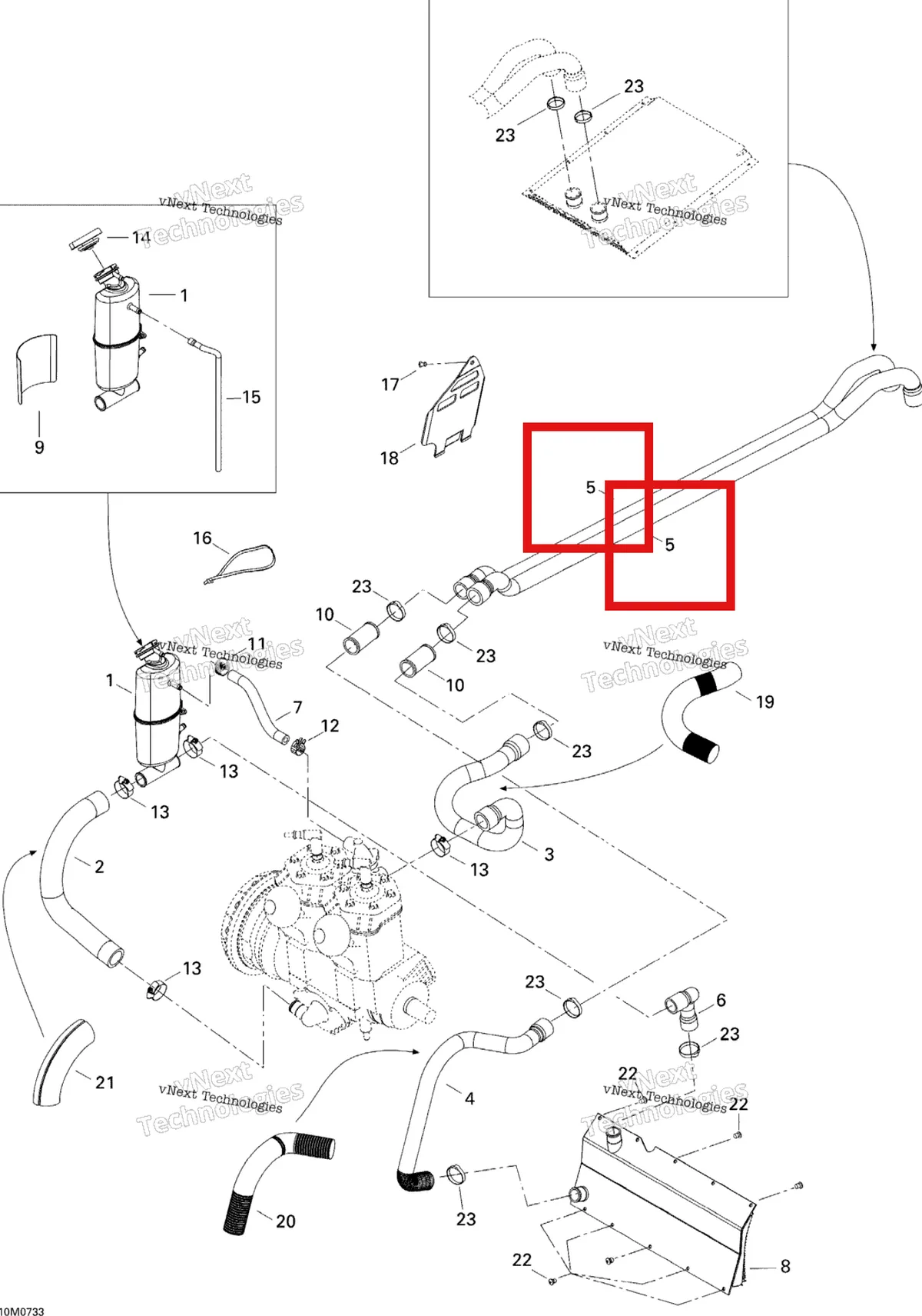 Деталь 509000223 на схеме узла 2007 Ski-Doo MX Z 440X Racing Cooling System