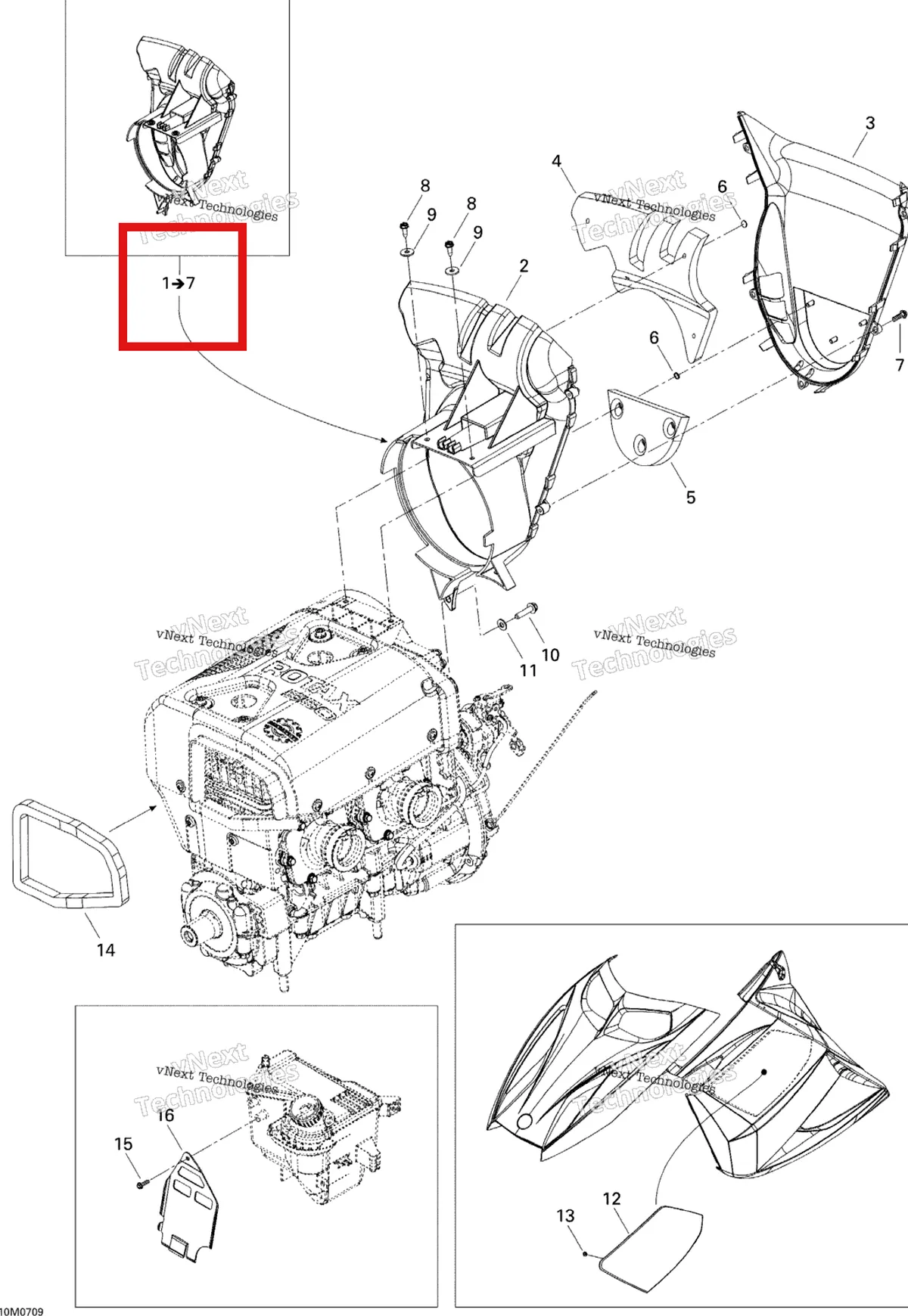 Деталь 509000274 на схеме узла 2007 Ski-Doo GSX 550F Cooling System
