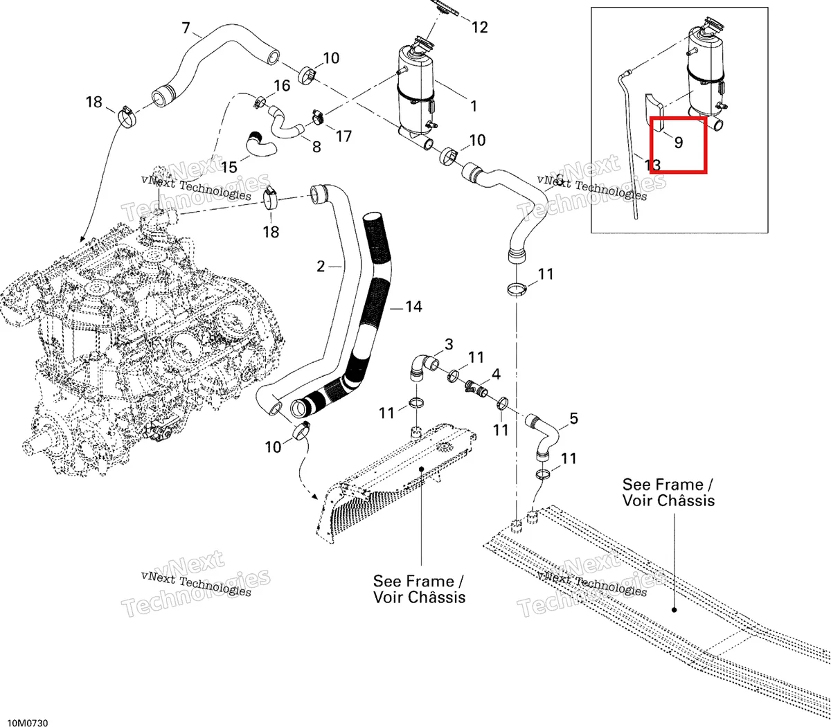 Деталь 509000353 на схеме узла 2007 Ski-Doo MACH Z Adrenaline Cooling System