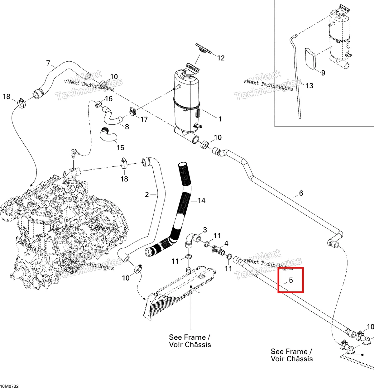 Деталь 509000394 на схеме узла 2007 Ski-Doo Summit Highmark & Highmark X 1000 SDI Cooling System