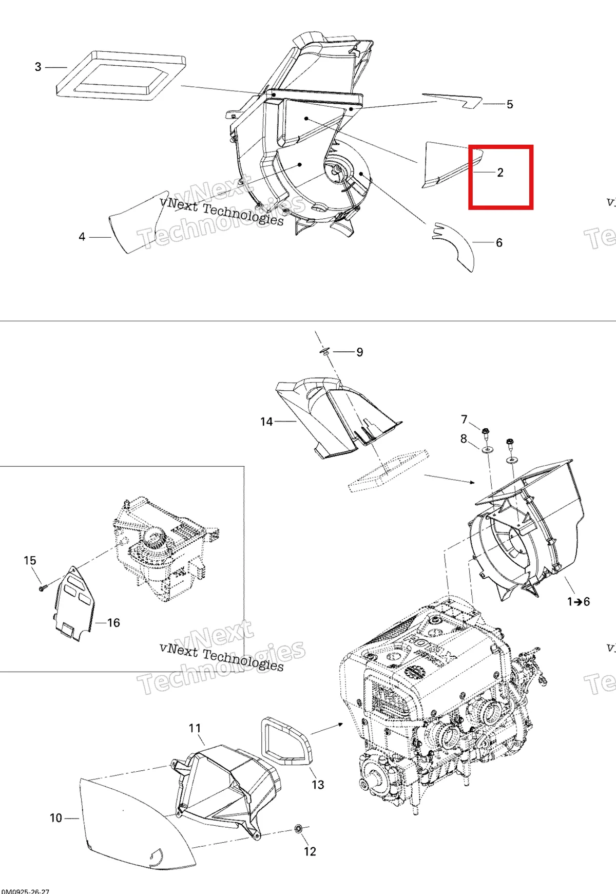 Деталь 509000400 (Светоотражающие Лист) на схеме узла 2009 Ski-Doo Skandic Tundra LT 550F Cooling System