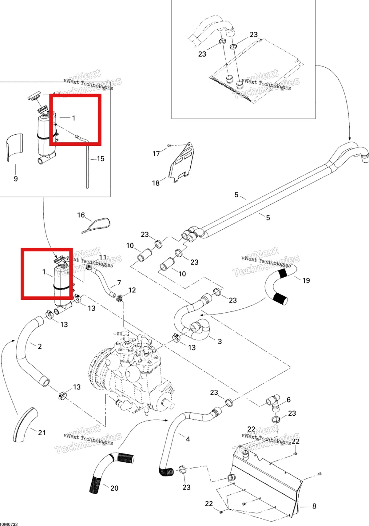 Деталь 509000410 на схеме узла 2007 Ski-Doo MX Z 440X Racing Cooling System