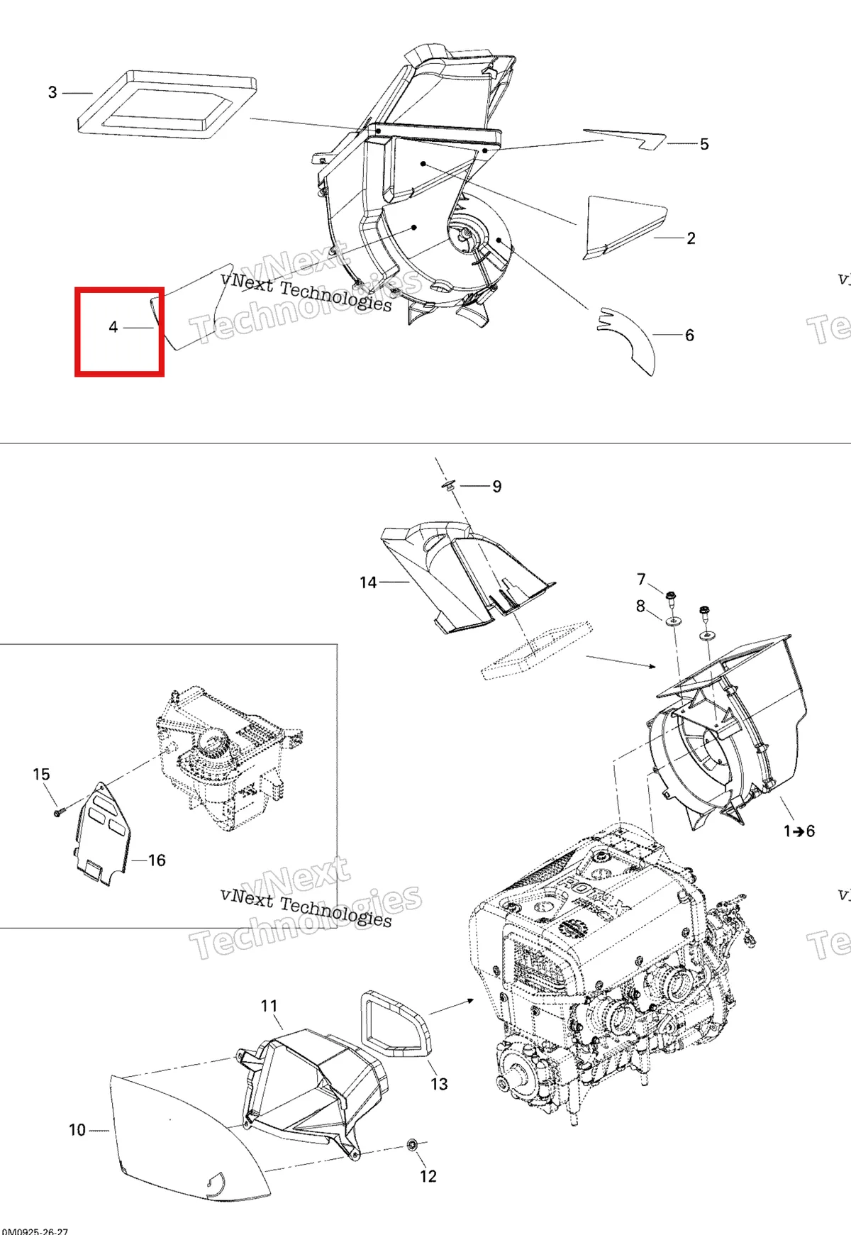 Деталь 509000411 (Светоотражающие Лист) на схеме узла 2009 Ski-Doo Skandic Tundra LT 550F Cooling System