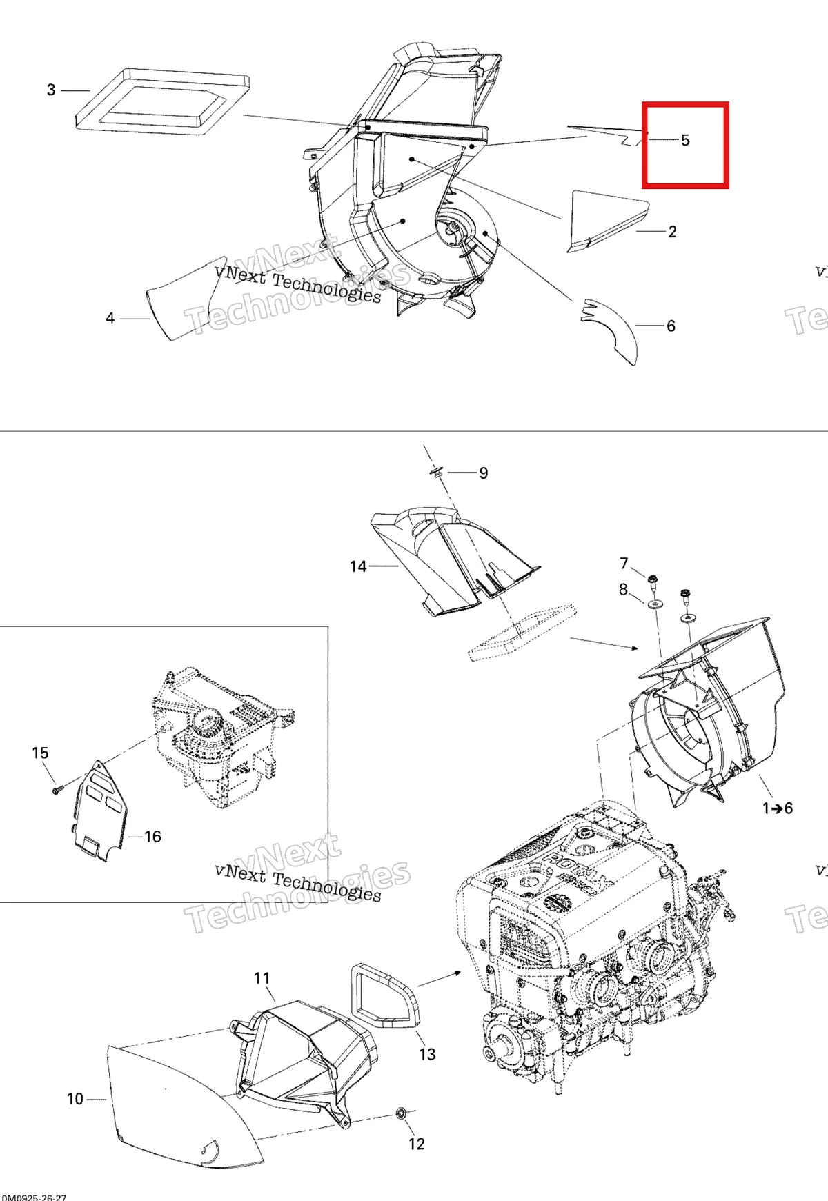 Деталь 509000419 (Светоотражающие Лист) на схеме узла 2009 Ski-Doo Skandic Tundra LT 550F Cooling System