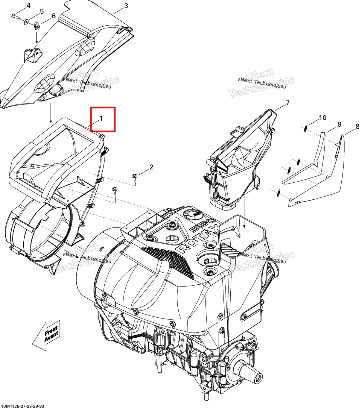 Схема применяемости: Inlet воздуховод в сборе Ski-Doo 509000448