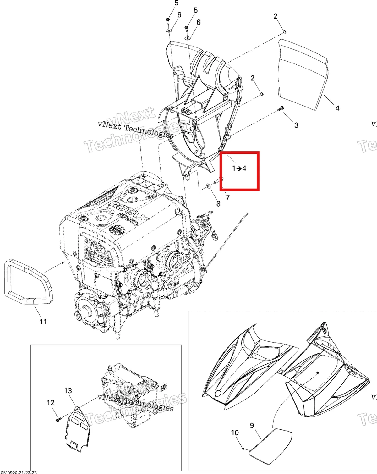 Деталь 509000462 на схеме узла 2009 Ski-Doo GSX Fan Cooling System