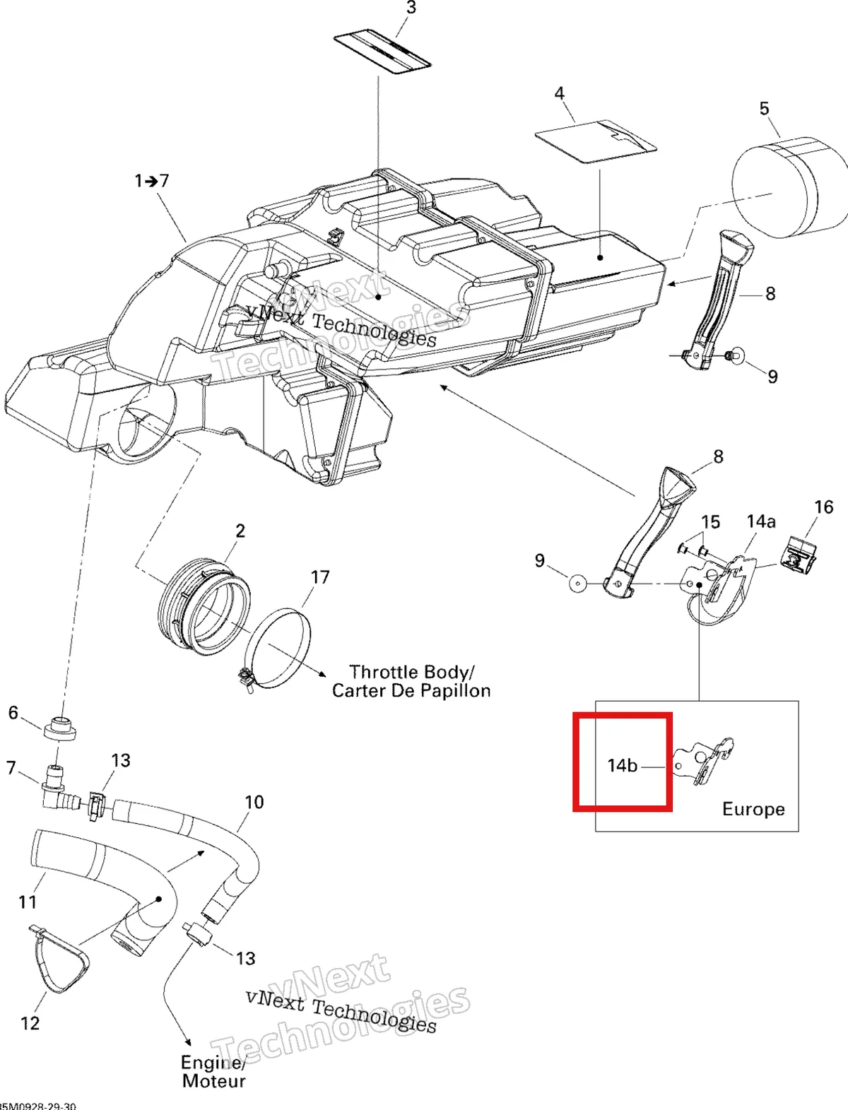 Деталь 509000495 (Суппорт) на схеме узла 2009 Ski-Doo Legend Touring Air Intake System