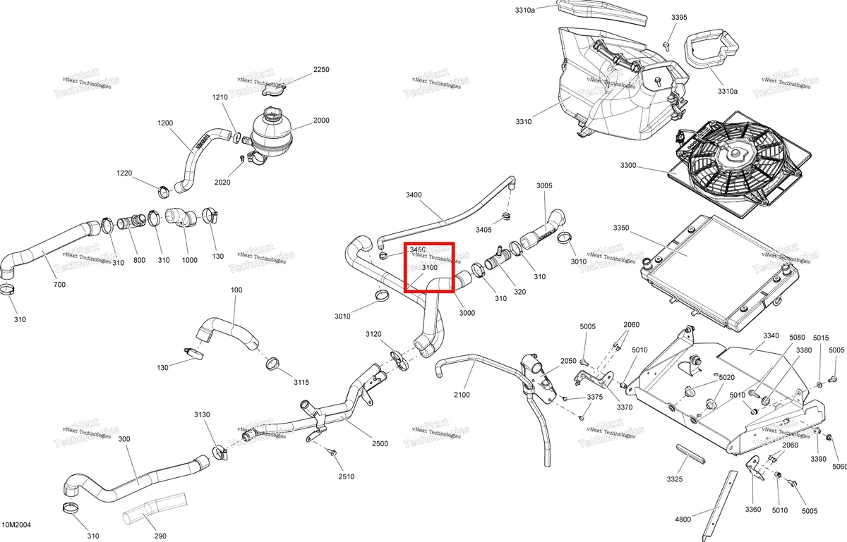 Деталь 509000560 (Шланг Радиатора) на схеме узла 2020 Ski-Doo TUNDRA 600 ACE Cooling - System