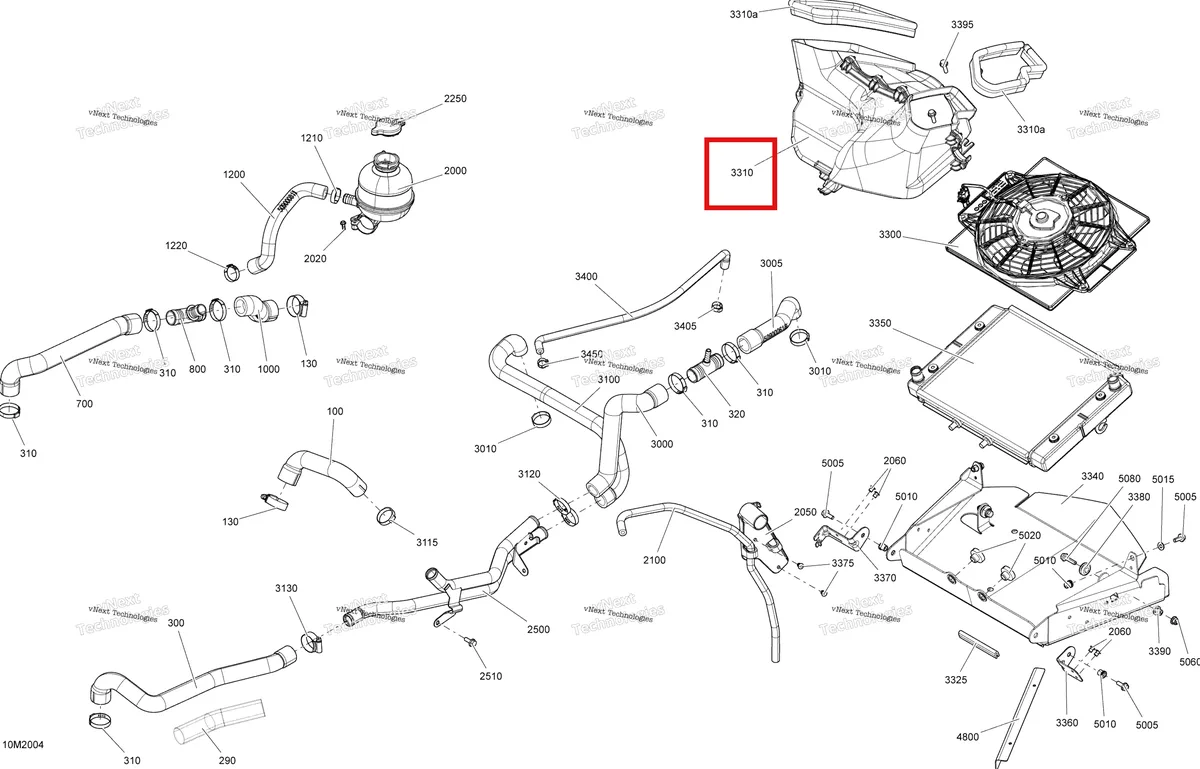 Деталь 509000612 на схеме узла 2020 Ski-Doo TUNDRA 600 ACE Cooling - System