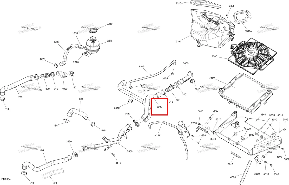 Деталь 509000617 (Шланг) на схеме узла 2020 Ski-Doo TUNDRA 600 ACE Cooling - System