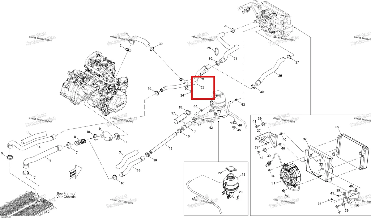 Схема применяемости: Водяной труба Ski-Doo 509000629