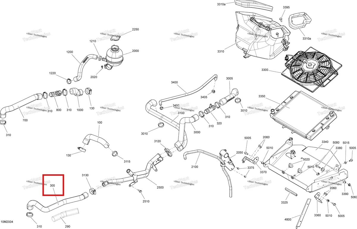 Деталь 509000634 (Шланг) на схеме узла 2020 Ski-Doo TUNDRA 600 ACE Cooling - System