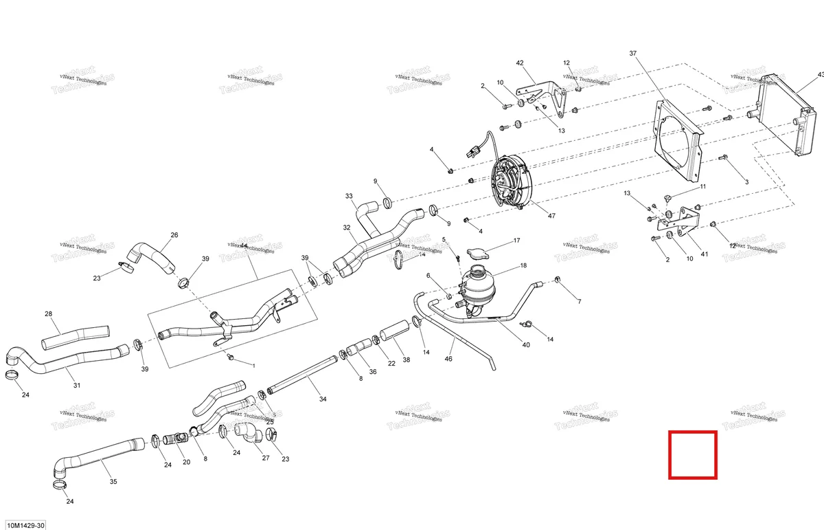 Деталь 509000636 (Шланг радиатора) на схеме узла 2014 Ski-Doo EXPEDITION SPORT 600ACE XP Cooling System