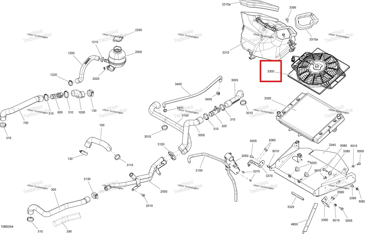 Деталь 509000692 (Деталь Fan Ass'y. Includes 32 To 33) на схеме узла 2020 Ski-Doo TUNDRA 600 ACE Cooling - System