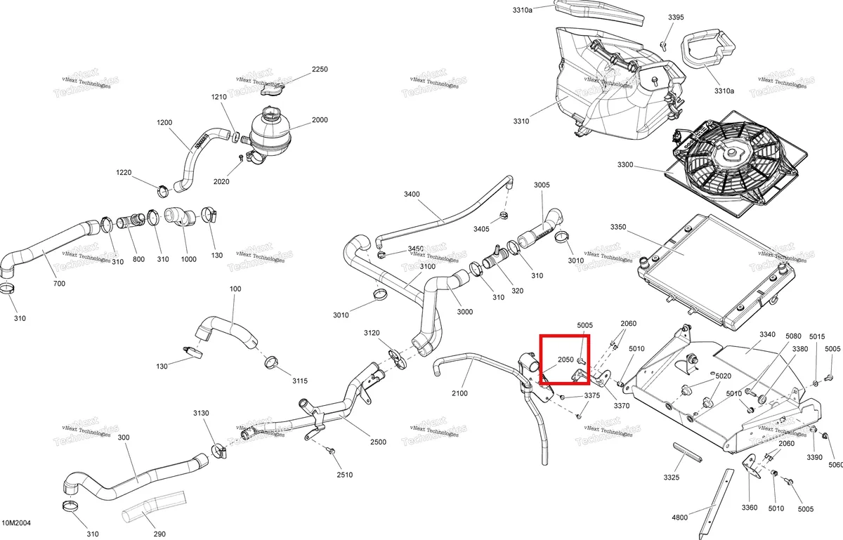 Деталь 509000694 на схеме узла 2020 Ski-Doo TUNDRA 600 ACE Cooling - System