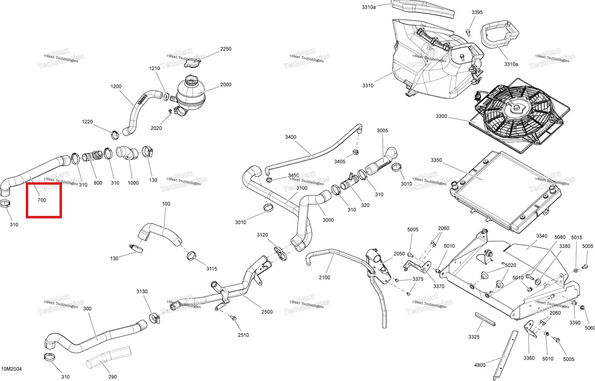Деталь 509000697 (Шланг Радиатора) на схеме узла 2020 Ski-Doo TUNDRA 600 ACE Cooling - System