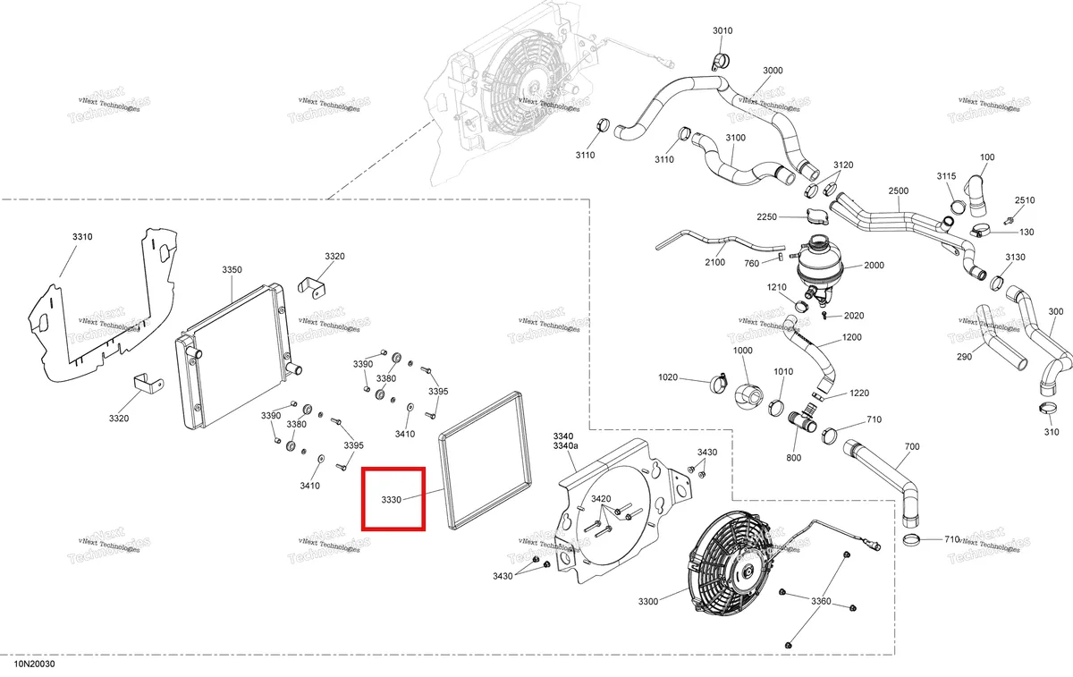 Деталь 509000718 (Деталь Insulation) на схеме узла 2020 Ski-Doo SKANDIC WT 600 ACE Cooling - System