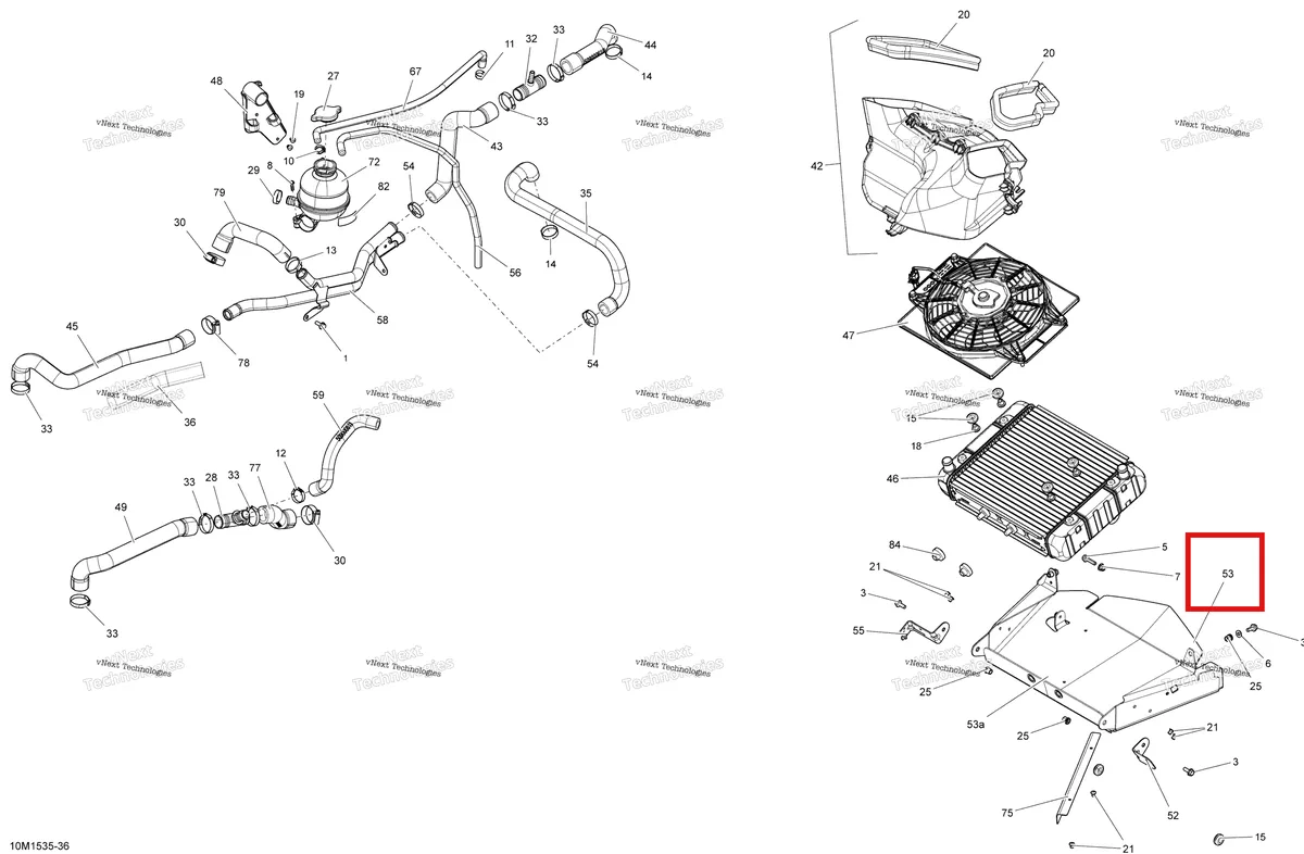 Деталь 509000721 на схеме узла 2015 Ski-Doo TUNDRA SPORT 600ACE XU137 Cooling System