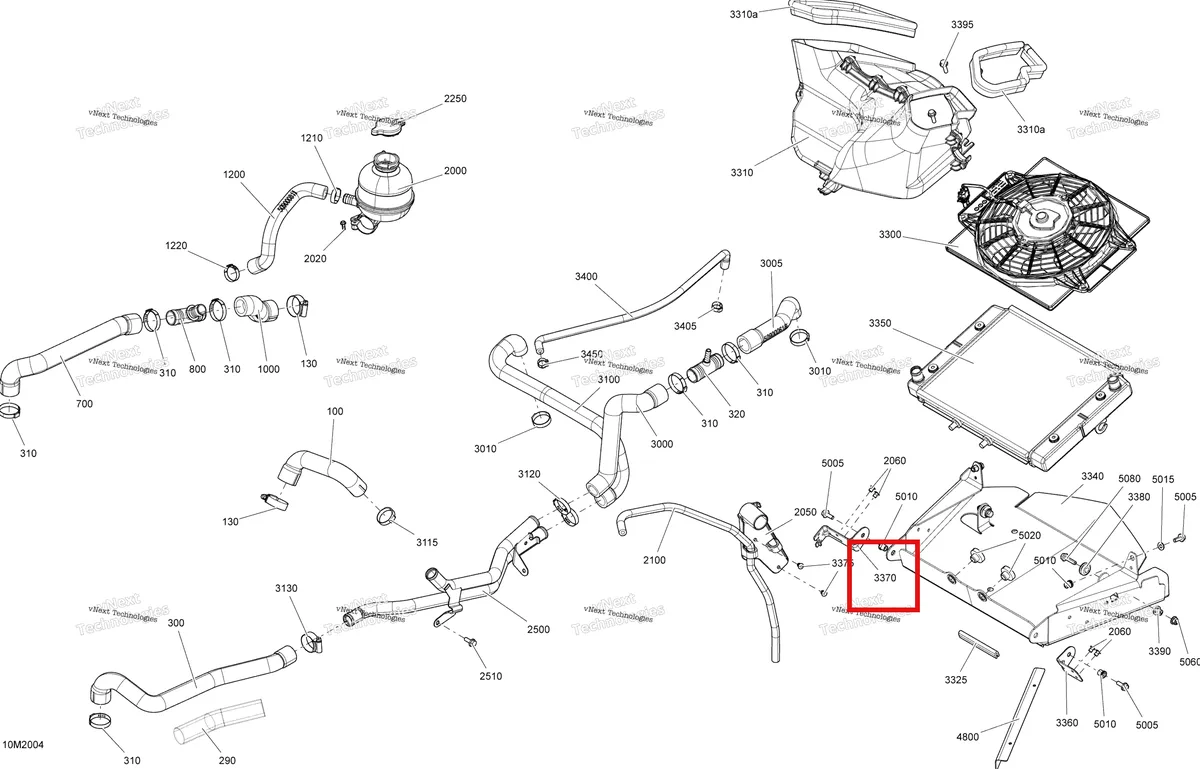 Деталь 509000772 на схеме узла 2020 Ski-Doo TUNDRA 600 ACE Cooling - System