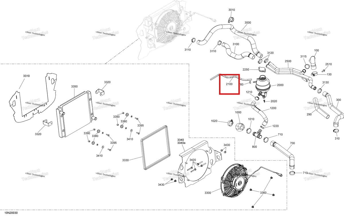 Деталь 509000775 (Шланг) на схеме узла 2020 Ski-Doo SKANDIC WT 600 ACE Cooling - System
