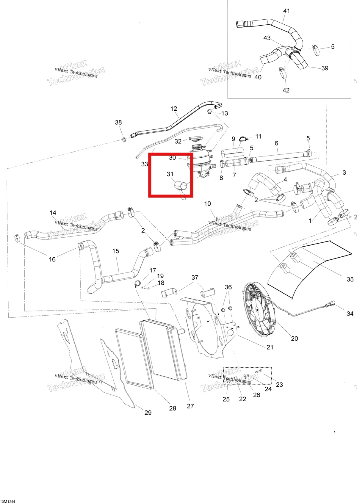 Схема применяемости: Бак опора Ski-Doo 509000782