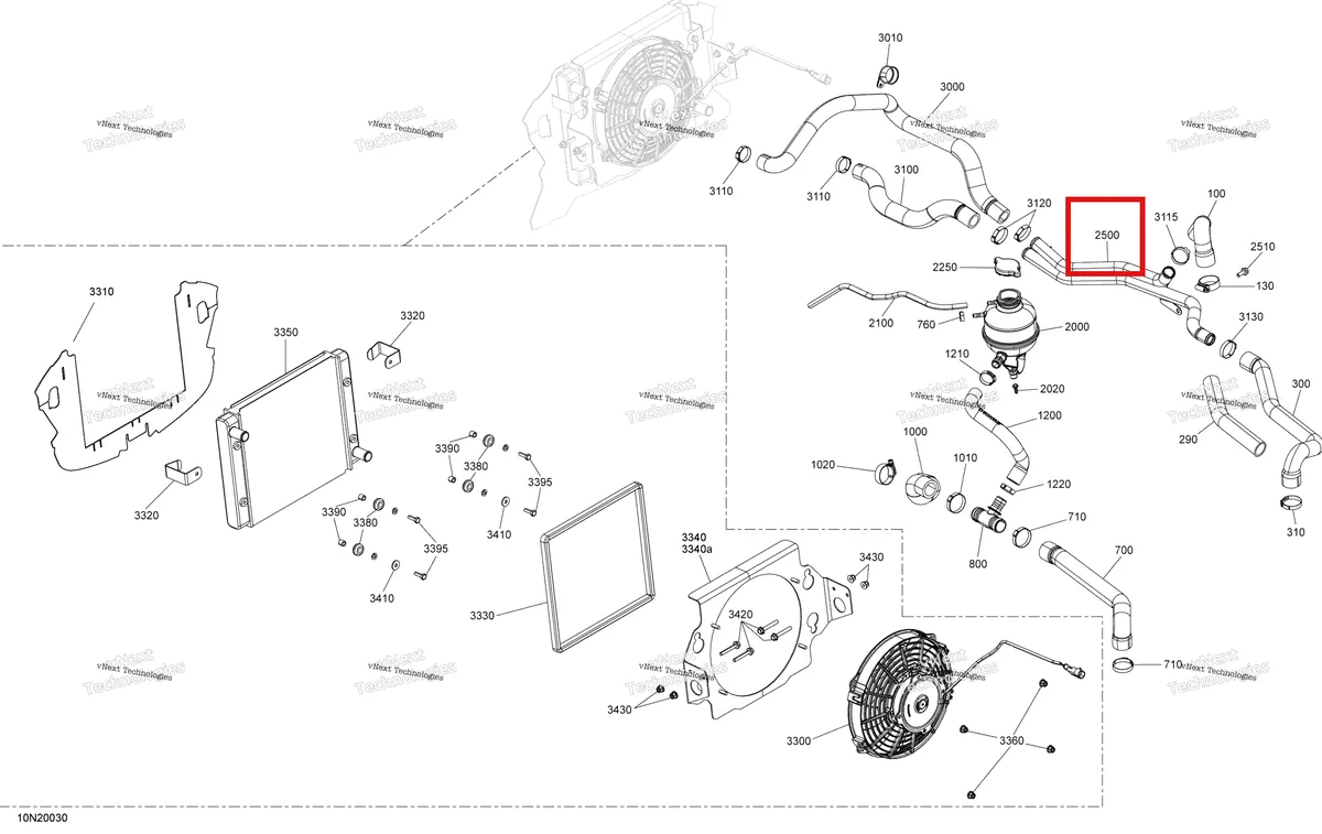 Деталь 509000800 (Деталь Water Pipe) на схеме узла 2020 Ski-Doo SKANDIC WT 600 ACE Cooling - System