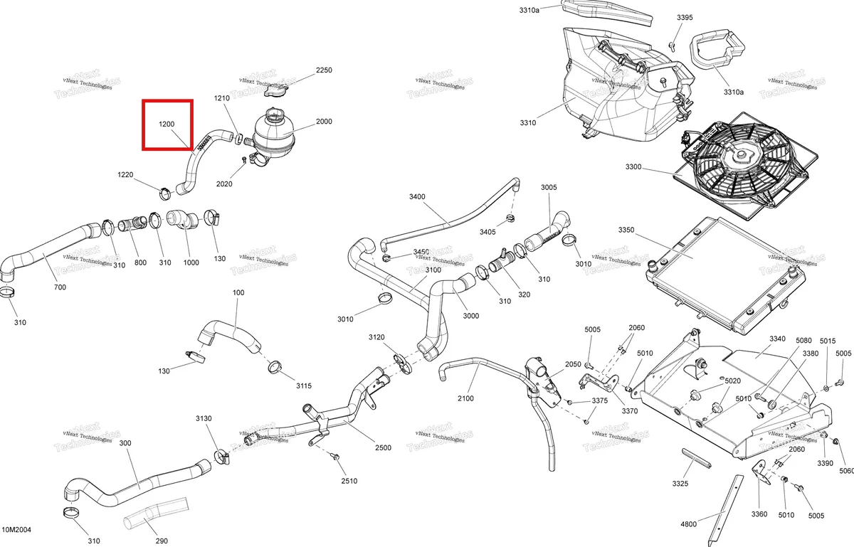 Деталь 509000811 (Шланг) на схеме узла 2020 Ski-Doo TUNDRA 600 ACE Cooling - System