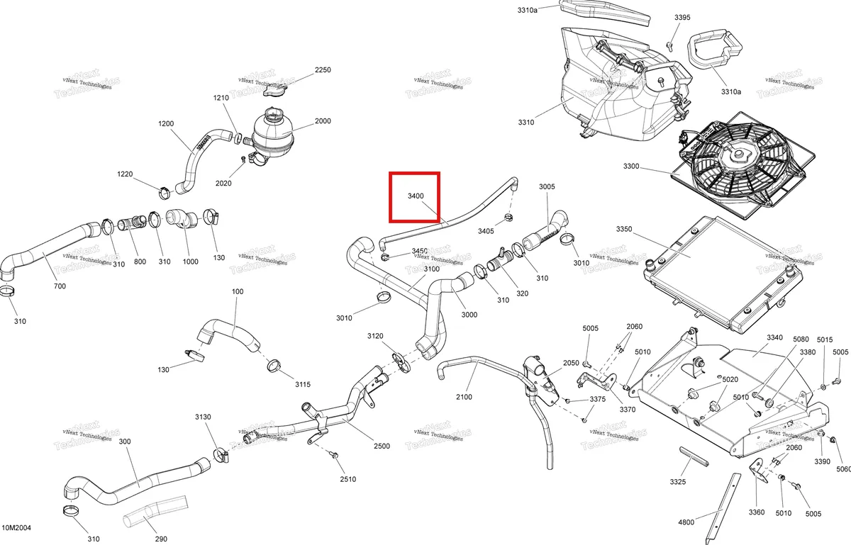 Деталь 509000860 (Шланг) на схеме узла 2020 Ski-Doo TUNDRA 600 ACE Cooling - System