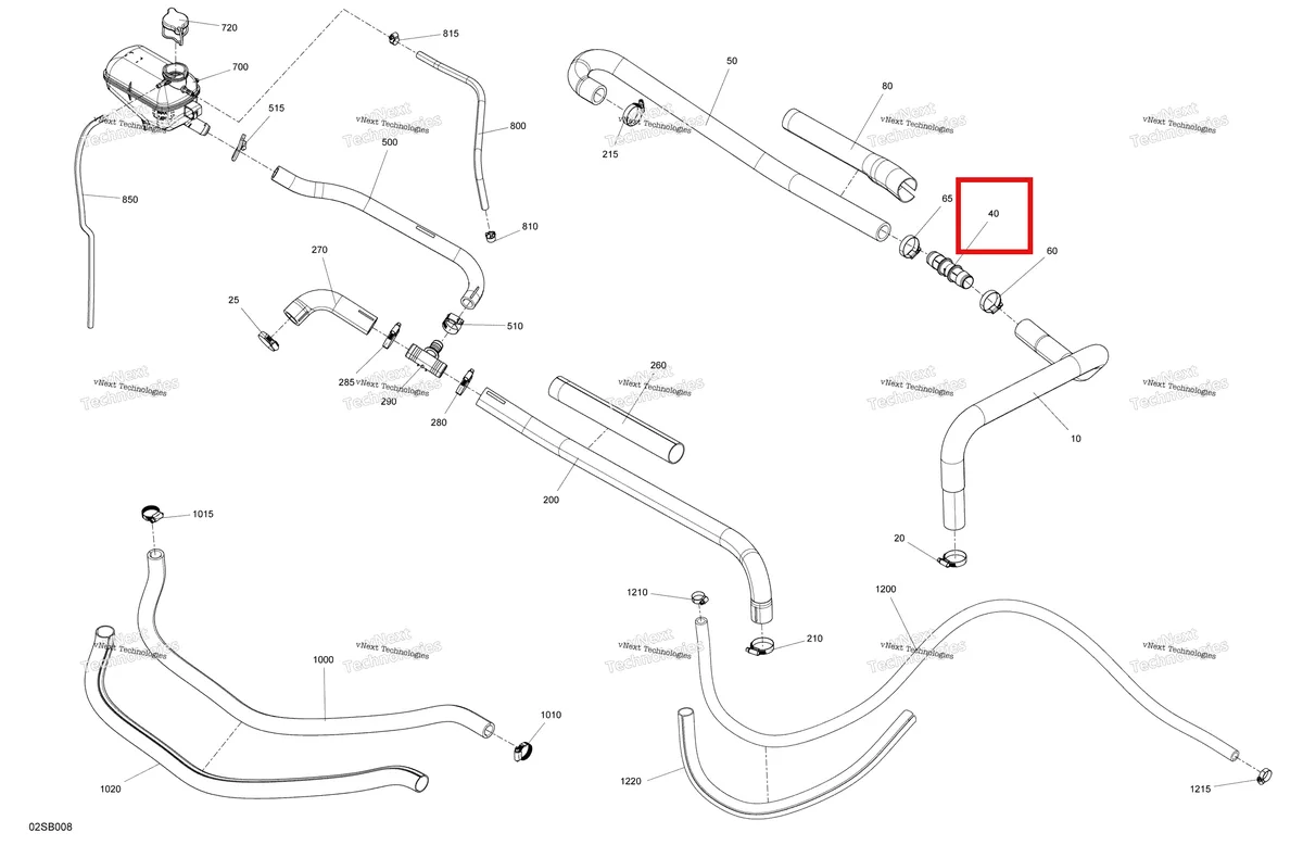 Деталь 509000914 на схеме узла 2022 Sea-Doo GTI 90 Engine - Cooling