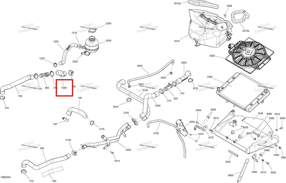 Деталь 509000921 (Шланг Радиатора. Модель-600) на схеме узла 2020 Ski-Doo TUNDRA 600 ACE Cooling - System