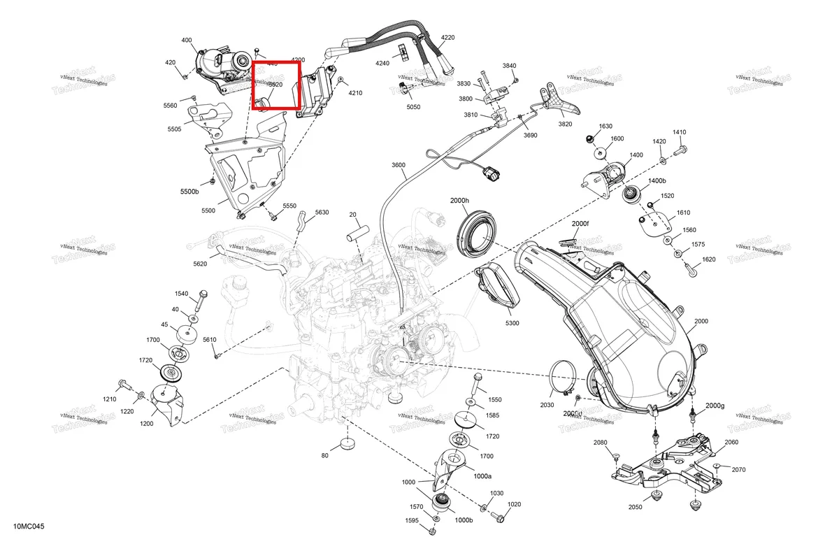 Деталь 509000931 на схеме узла 2023 Ski-Doo MXZ 600RS Engine - System
