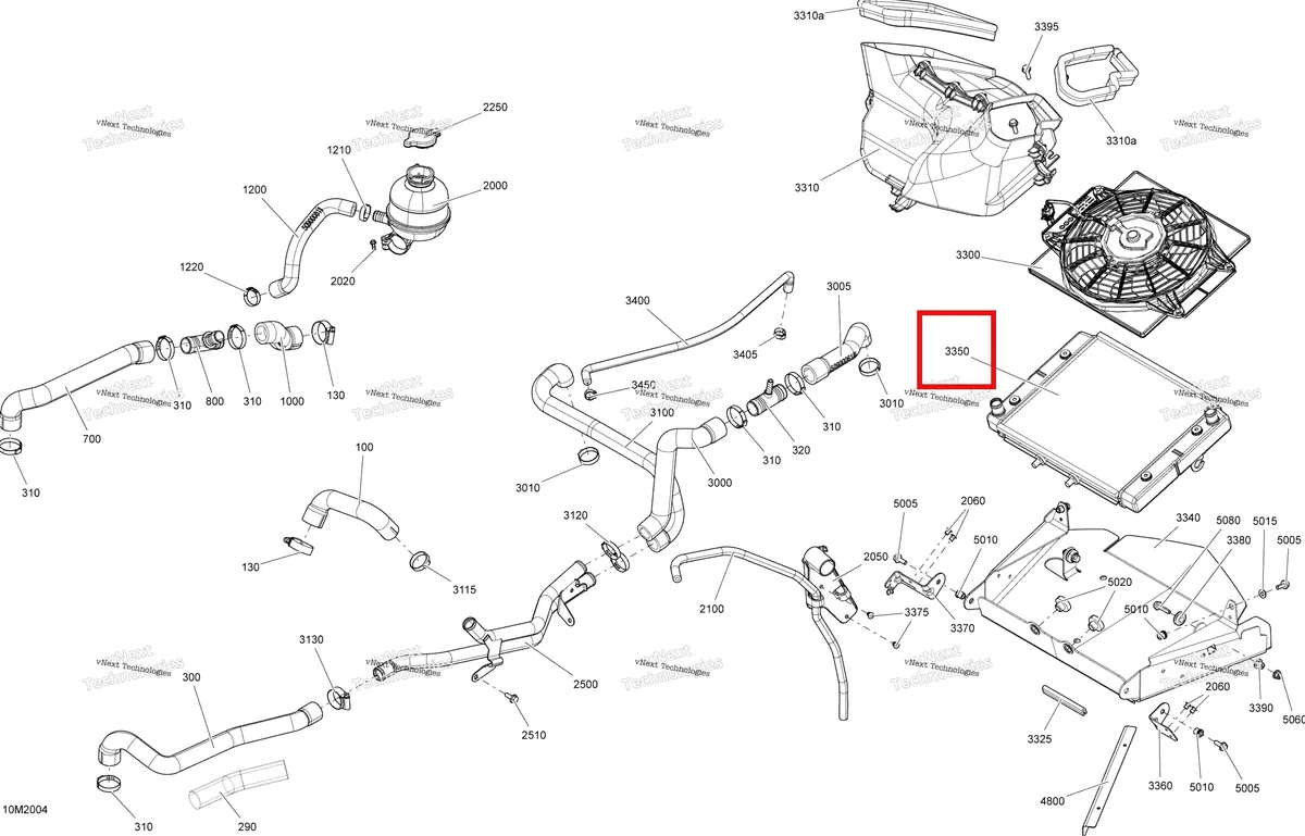 Деталь 509000972 (Радиатор) на схеме узла 2020 Ski-Doo TUNDRA 600 ACE Cooling - System