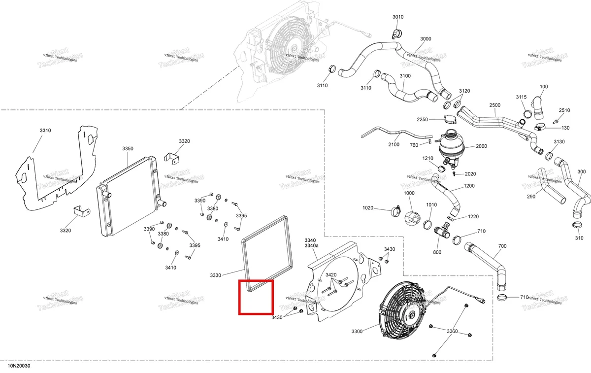 Деталь 509000980 (Радиатор) на схеме узла 2020 Ski-Doo EXPEDITION SWT 900 ACE Cooling - System