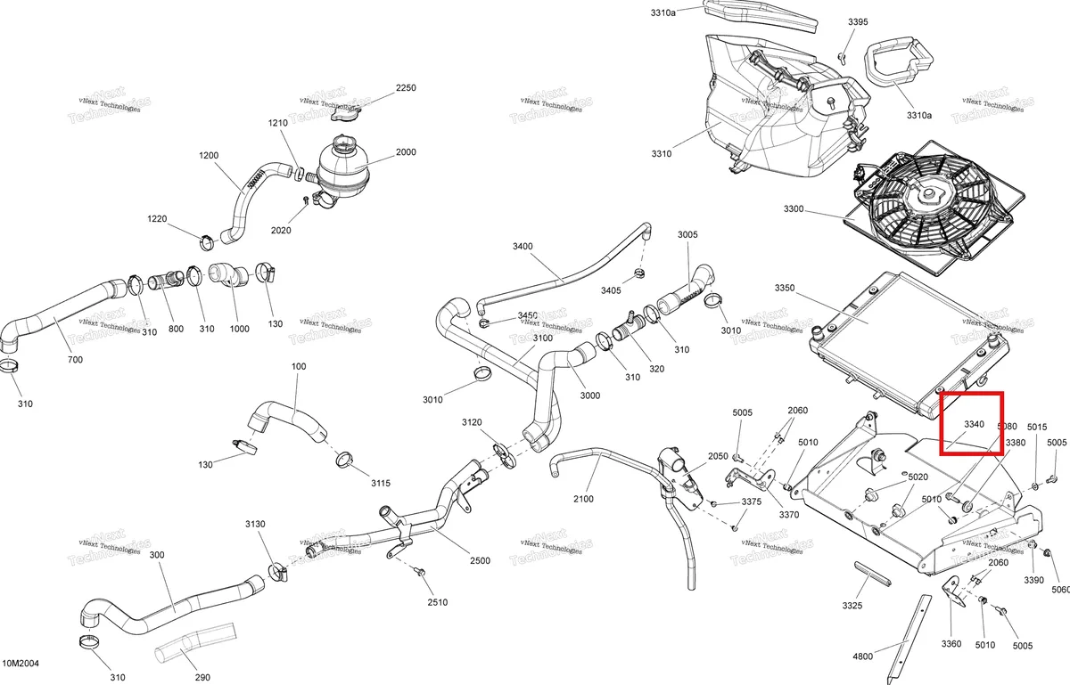 Деталь 509000988 на схеме узла 2020 Ski-Doo TUNDRA 600 ACE Cooling - System
