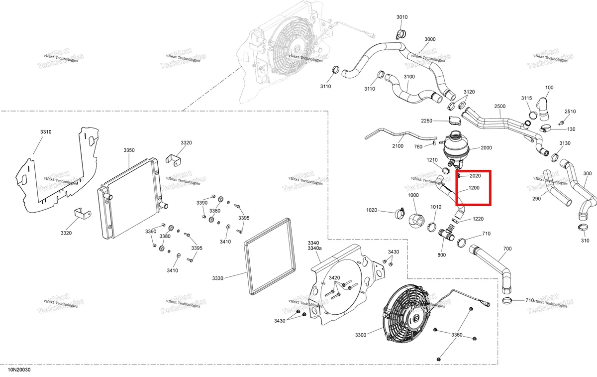 Деталь 509001063 на схеме узла 2020 Ski-Doo SKANDIC WT 600 ACE Cooling - System
